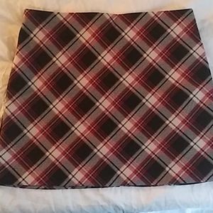 Red plaid skirt